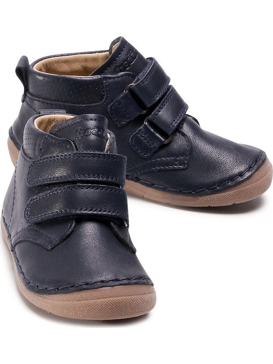 Botine Ghete Copii din Piele cu Velcro Albastru
