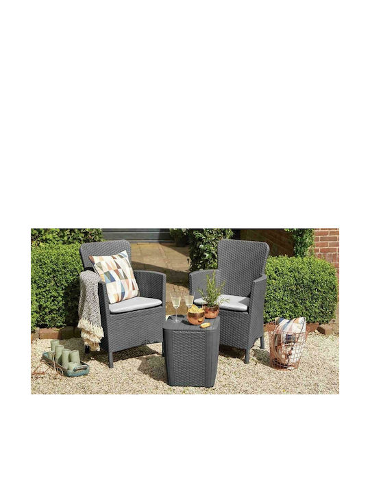 Set Outdoor Lounge Gray with Pillows Miami 3pcs 89984305