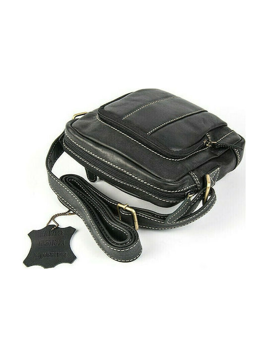 Fetiche Leather Leder Herrentasche Schulter / Crossbody Schwarz