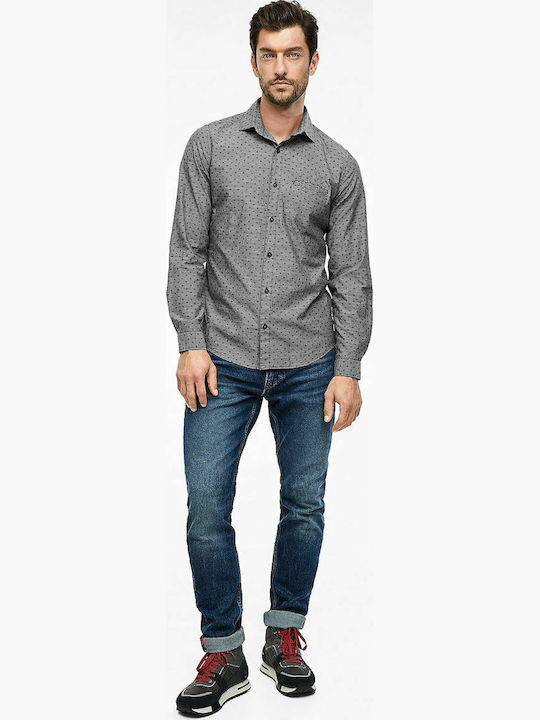 SHIRT WITH MICRO PRINT GREY S.OLIVER