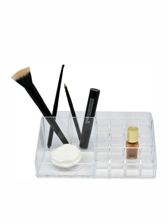 Ankor Organizator Cosmetice Cu 16 Compartimente Transparent 22.3x12.7x8cm
