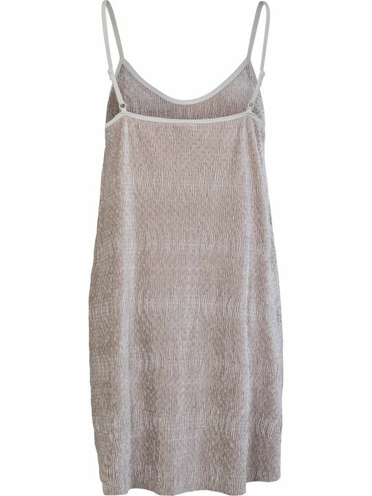 Summer Mini Slip Dress Beige