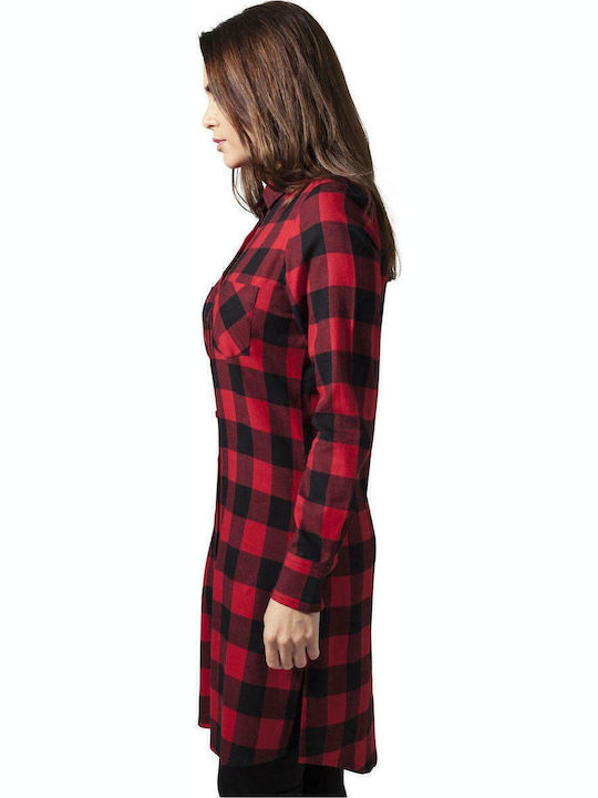 Midi Σεμιζιέ Φόρεμα Black/Red