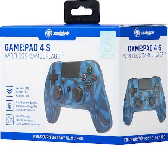 Snakebyte Game:pad 4 S Wireless pentru PS4 camuflaj albastru