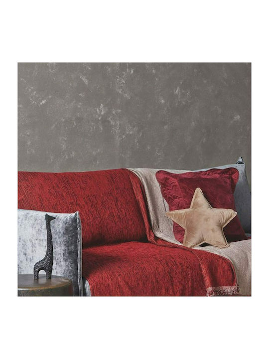 Palamaiki Palamaiki Decken & Couchdecken Sicilia Zweisitzer-Sofa Überwurf Zwei Seiten Bordeaux Beige