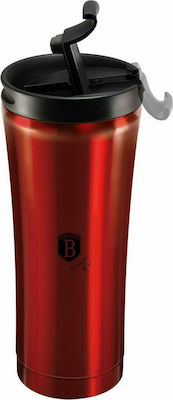 Berlinger Haus Steel Coffee Mug Glass Thermos Stainless Steel Burgundy 500ml with Mouthpiece BH-6408