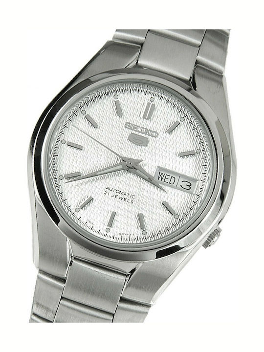 Seiko 5 Ceas Bărbătesc 37mm Automat cu Argintiu Brățară Metalică