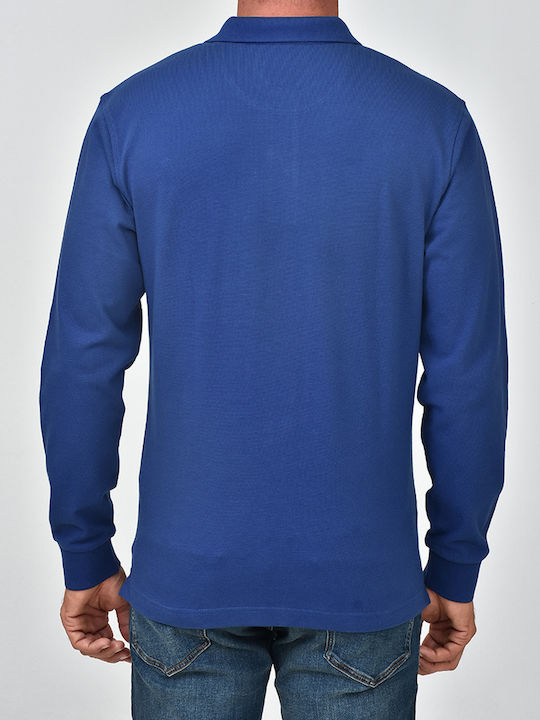 The Bostonians Men's Long Sleeve Polo Blouse Blue 3PL0001-B00199