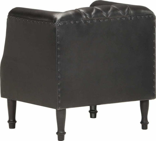 din Piele Naturală Negru 60x57x64cm