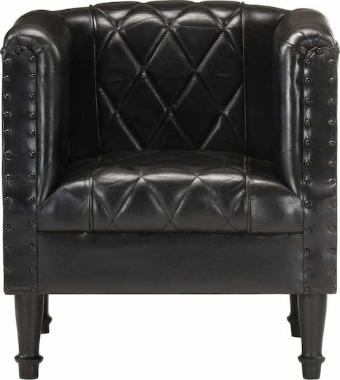 din Piele Naturală Negru 60x57x64cm