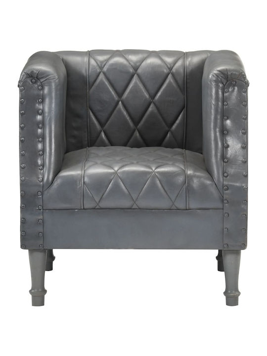 Sessel aus echtem Leder Grey 60x57x64cm