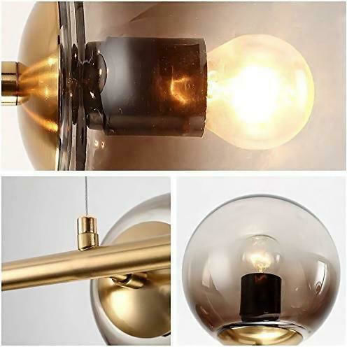 Powertech Hängelampe Gold Kugel für 6 Lampen E27 15x14cm.