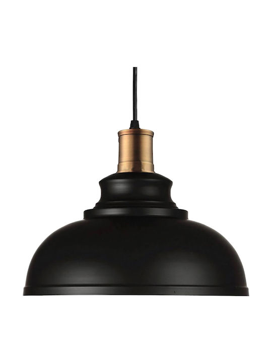 Powertech Pendant Light Black with Socket E27 29x29cm