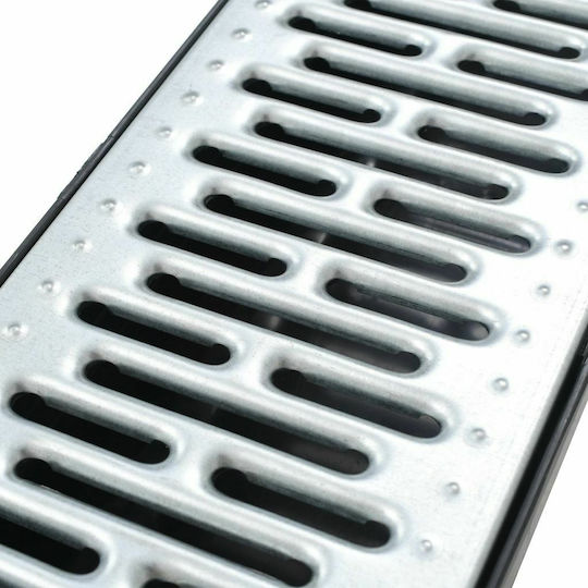 vidaXL Plastic Canal Duș cu Dimensiune 100x12.5cm Argintiu 3buc