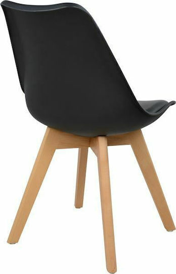 Kitchen Polypropylene Chair Black 47x56.6x82cm