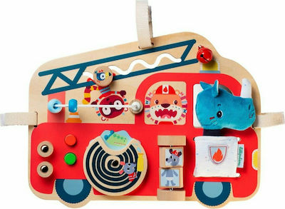 Lilliputiens Baby-Spielzeug Πίνακας Δραστηριοτήτων Fire Station aus Holz für 10++ Monate