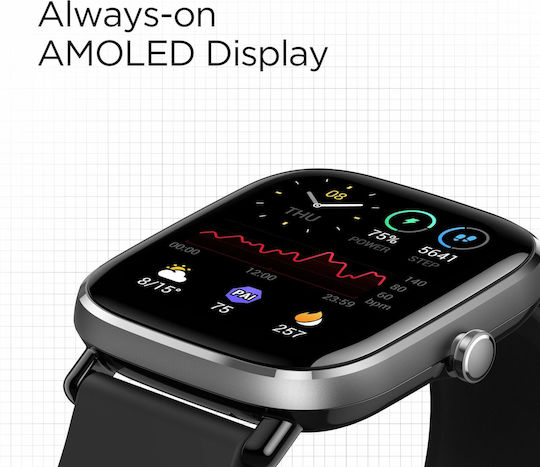 Amazfit GTS 2 Mini Aluminium 40mm Waterproof Smartwatch with Heart Rate Monitor (Midnight Black)
