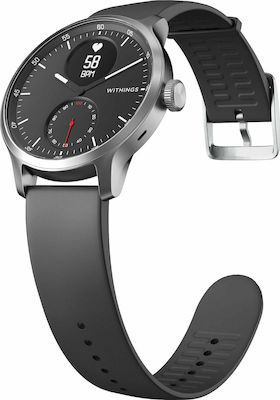 Withings ScanWatch Hybrid Oțel inoxidabil 42mm Rezistent la apă cu pulsometru (Negru)