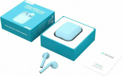 Yison Celebrat W10 Earbud Bluetooth Handsfree Ακουστικά με Θήκη Φόρτισης Μπλε