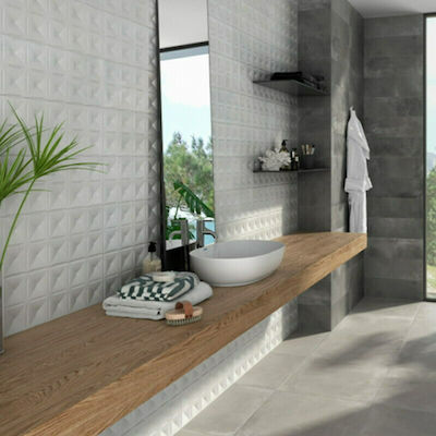 Karag Koke Kitchen Wall / Bathroom Matte Ceramic Tile 60x20cm Relieve Blanco Mate