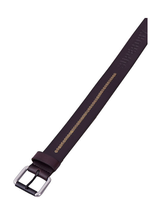 NYC Badgeman Ανδρική Ζώνη Δερμάτινη Dark Brown