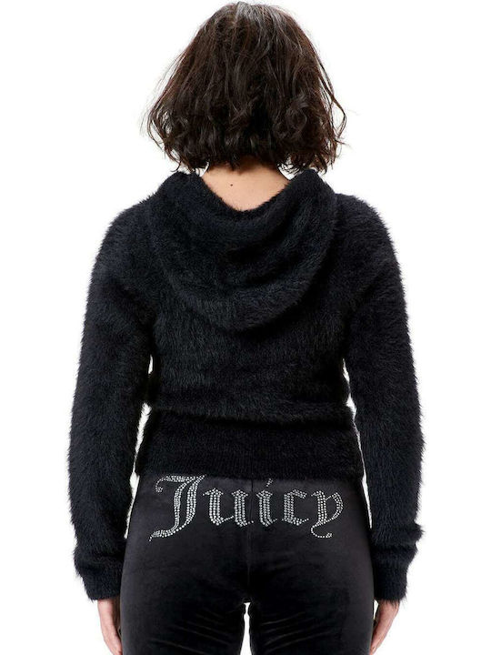 Juicy Couture Melissa Fluffy Sweatshirt Black with Hood