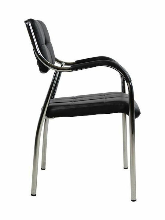 Visitor Chair with Arms Μαύρη 54x52x87cm
