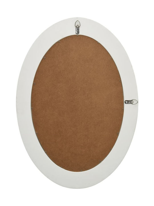 vidaXL Μπαρόκ Στιλ Wall Mirror with White Wooden Frame 70x50cm 1pcs