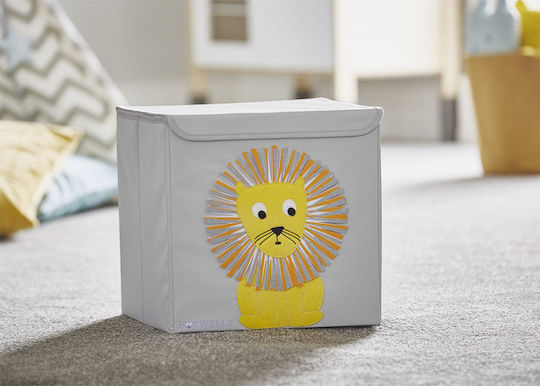 Potwells Детска кутия за съхранение сгъваема Lion Сив 33x32x32см 1бр