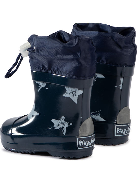 Kids Wellies Boots with Stars Navy Blue