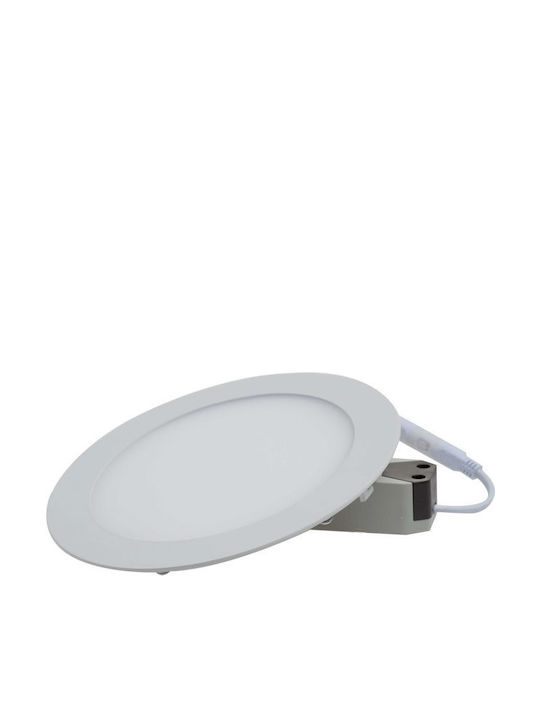 Geyer Στρογγυλό Χωνευτό LED Panel 12W με Φυσικό Λευκό Φως 4000K 16.5εκ.