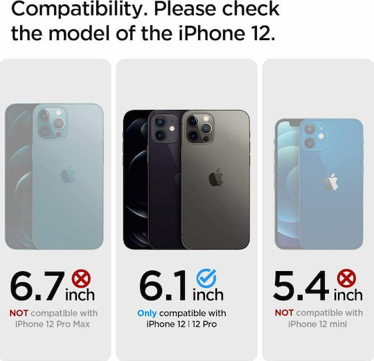Spigen Mag Armor Umschlag Rückseite Silikon Schwarz (iPhone 12 / 12 Pro)