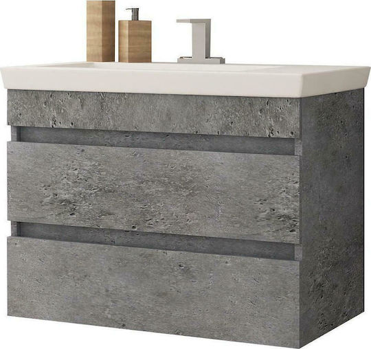 Drop Luxus 70 Blat cu Lavoar & Oglindă cu lumină L70xW40xH50cm Granit