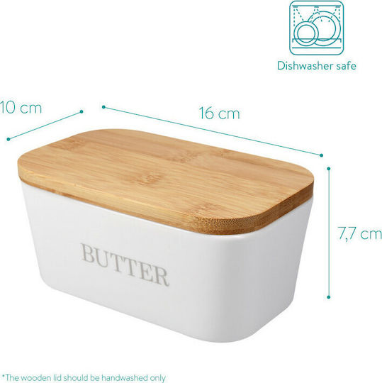 Navaris Butter Dish Metallic Beige