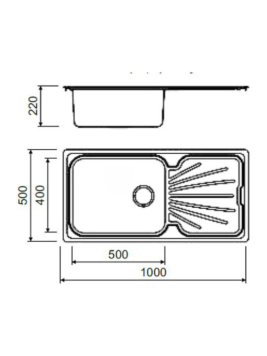 Macart Silk D-100 Drop-In Sink Inox Satin W100xD50cm Silver