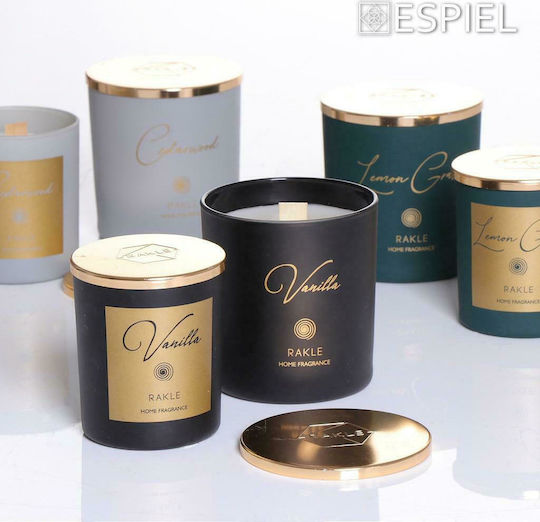 Espiel Scented Candle Jar with Scent Lemongrass Green / Gold 210gr 1pcs