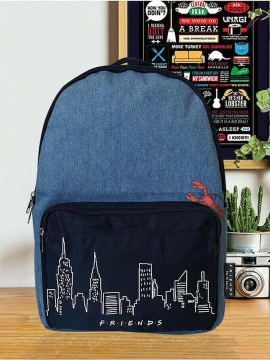 Blue Sky Studios Denim Friends Lobster Bag Backpack Blue