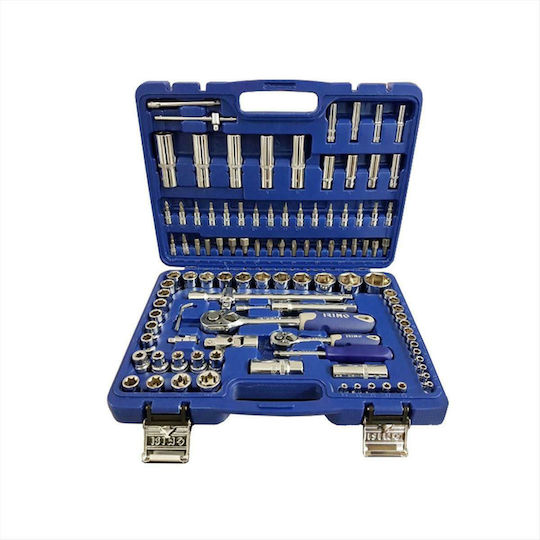 Irimo Set de chei tubulare și clichet 1\2" & 1\4" 109buc