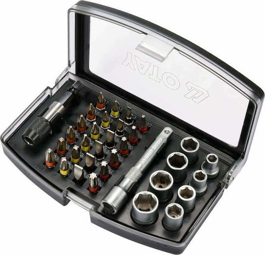 Yato Set 34 Schraubendreher-Bits Gerade / Kreuz / Torx / Stern