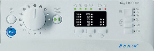 Indesit BWSA 61051 W EU N Πλυντήριο Ρούχων 6kg 1000 Στροφών F161672