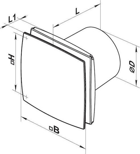 Vents 100 LD Wall-mounted Ventilator Bathroom 100mm White