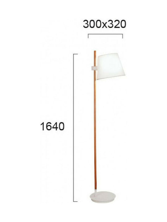 Viokef Viana Floor Lamp H164xW32cm. with Socket for Bulb E27 White