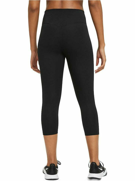 One Women's Capri Running Legging Dri-Fit Black