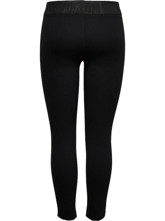 Frauen Lang Leggings Hochgeschnitten Schwarz