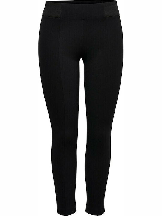 Frauen Lang Leggings Hochgeschnitten Schwarz