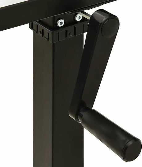 vidaXL Collapsible Desk Base with Manual Height Adjustment Metallic Office Table Black 160x60x113cm