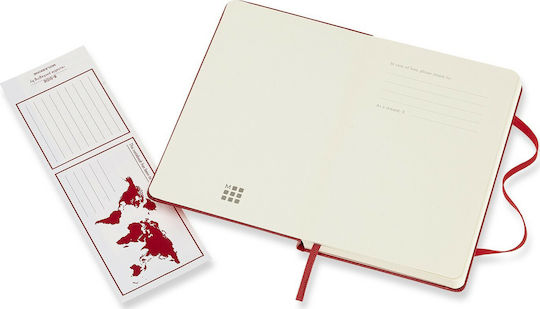 Moleskine Classic Ruled Тетрадка 192 Листа A6 На райета с Ластик Червен