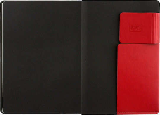 Legami Milano Notebook Small Σημειωματάριο A6 96 Φύλλων Ριγέ με Λάστιχο Κόκκινο