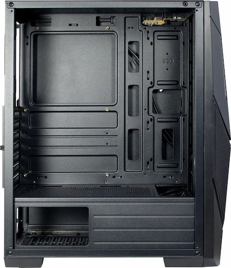 Inter-Tech IT-3303 Hornet Gaming Midi-Turm Computergehäuse mit Seitenfenster und RGB-Beleuchtung Schwarz