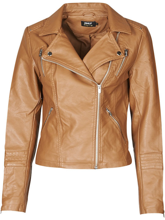 Damen Biker Jacke Tabac Braun